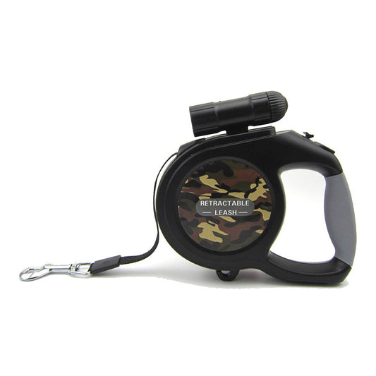 Laisse Camouflage pour Grand et Moyen Chien – 5 m, Supporte 40-50 kg, Avec LED Intégrée