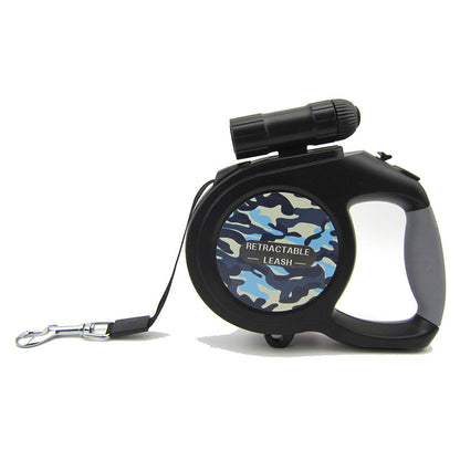 Laisse Camouflage pour Grand et Moyen Chien – 5 m, Supporte 40-50 kg, Avec LED Intégrée