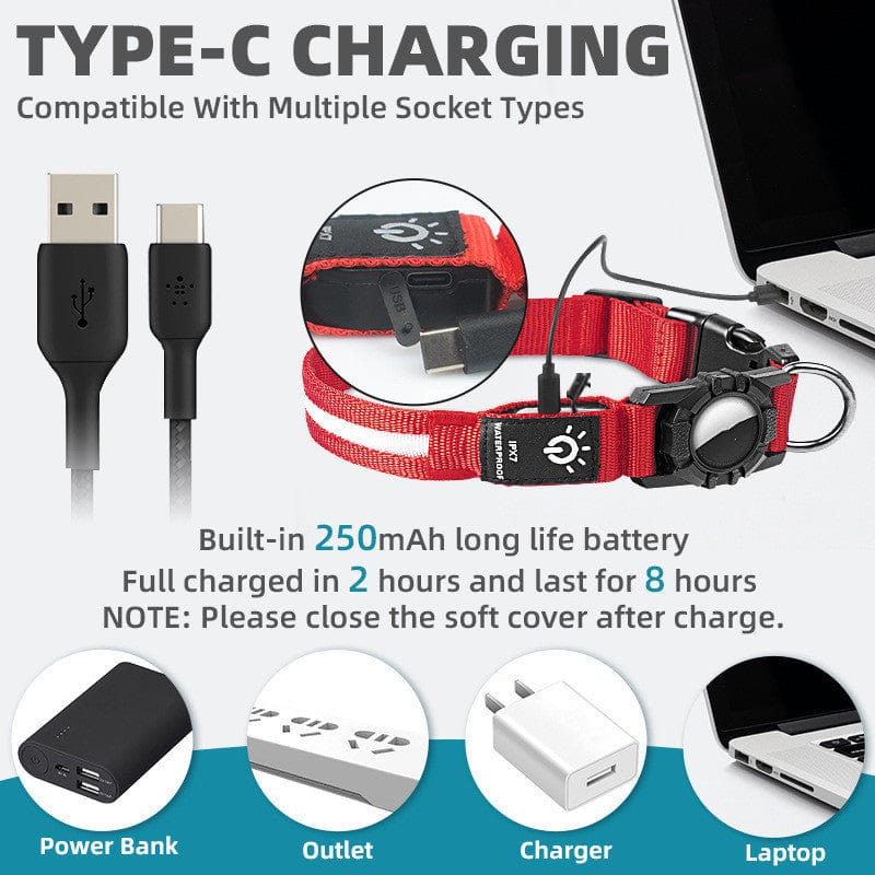 "Collier Connecté Étanche pour Animaux – Emplacement AirTag Intégré Aventureanimale.com"