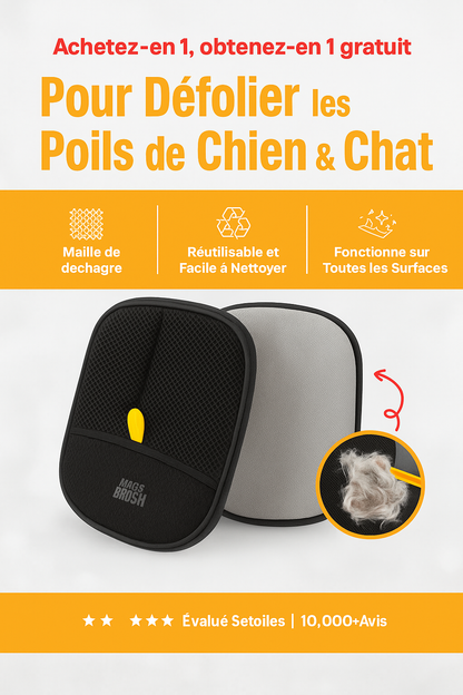 Gant de Toilettage pour Chiens et Chats – Brosse Douce Anti-Poils et Massage Relaxant 🐾