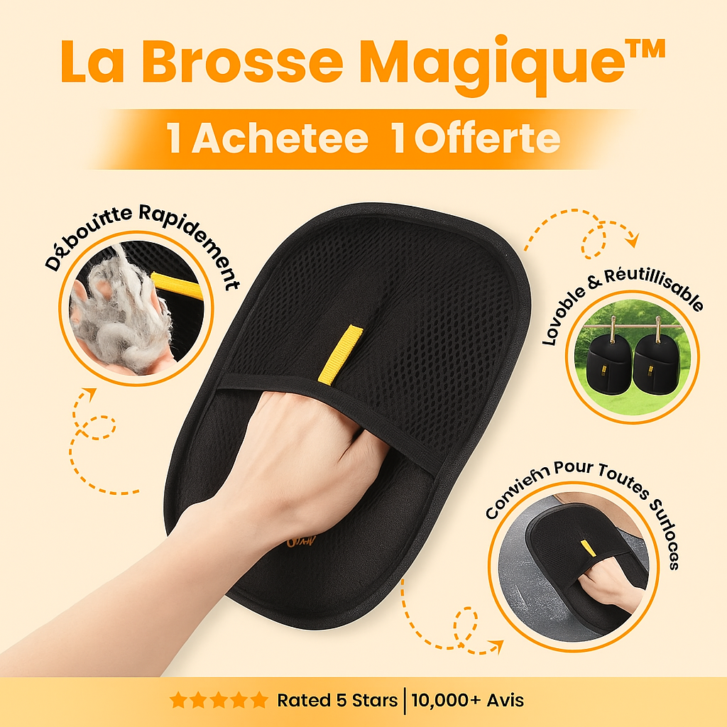 Gant de Toilettage pour Chiens et Chats – Brosse Douce Anti-Poils et Massage Relaxant 🐾