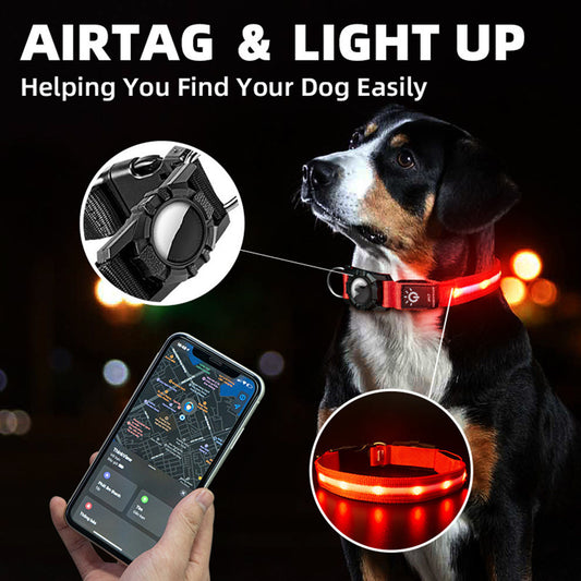 Collier Connecté Étanche pour Animaux – Emplacement AirTag Intégré